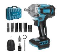 Llave de Impacto Inalámbrica Brushless compatible con Makita 18V batería, 700 Nm 1/2 pulgadas Pistola de Impacto Electrica con 6 llaves de vaso para Cambio Neumáticos de Coche (sin baterías)