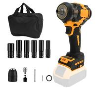 Llave de impacto inalámbrica de 1,27 cm para batería Dewalt de 20 V, 500 N.m 2400 RPM destornillador de impacto sin escobillas con 6 enchufes de impacto y bolsa de almacenamiento, caja de transporte