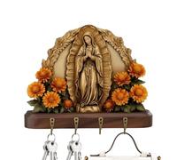 Llave de la Santa Comunión - Soporte de pared, organizador para bolsas de toallas, religioso estético, estilo rústico, para habitaciones de inspiración cristiana en la entrada