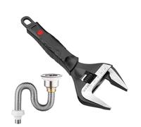 Llave de media luna Crescent Regulable Key, llaves de alto rendimiento ajustables con mejillas anchas de accionamiento de cuello ancho, tecla con shell, fregadero multifuncional