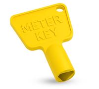 Llave de medidor de gas y electricidad de plástico (paquete de 1) - Llave de caja de medidor de utilidad con enchufe triangular - Llave de plástico duradera amarilla para armarios, contenedores y