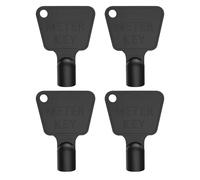 Llave de medidor de gas y electricidad de plástico (paquete de 4) - Llave de caja de medidor de utilidad con enchufe triangular - Llave de plástico duradera negra para armarios, contenedores y acceso