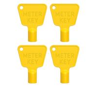 Llave de medidor de gas y electricidad de plástico (paquete de 4) - Llave de caja de medidor de utilidad con enchufe triangular - Llave de plástico duradera amarilla para armarios, contenedores y