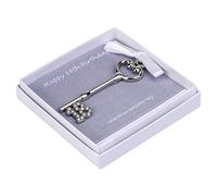 Llave de metal de 18 cumpleaños en caja de presentación blanca