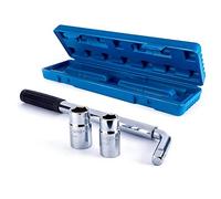 Llave De Orejeta TelescóPica, Soporte De Rueda Extensible Con Dados EstáNdar De 17/19 MM Y 21/23 MM, Antideslizante, Duradero, RetráCtil Para Coche / Furgoneta / CamióN, Cambio De NeumáTicos, Etc