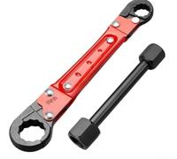 Llave de parada de ángulo de doble extremo de acero al carbono para trabajos de fontanería de espacio reducido con extremos de rosca de tubo macho de 3/8 pulgadas y 1/2 pulgada