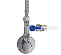 Llave de paso, adaptador de válvula de cierre, pieza en T, diferentes tamaños para conexión de filtro de agua, ósmosis inversa, frigoríficos de lado a lado, tamaño: (3/8 AG x 3/8 QC x 3/8 ÜM)