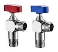 Llave De Paso Agua Válvula Angular De Latón G1/2 De 2 Piezas Para Baño Cocina Fregona Fregadero Apertura Rápida Válvula De Bola Universal Para Agua Fría Y Caliente