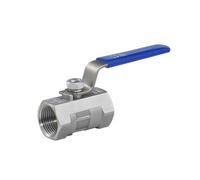 Llave de Paso Agua Válvula de bola una pieza acero inoxidable S304 SS316L, interruptor válvula tubería agua roscada 1/4" 3/8" 3/4" 1" 1-1/4" 1-1/2" 2" DN15(1",SS316L)