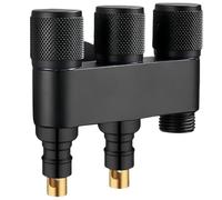 Llave De Paso Cisterna Wc Una De Cada Tres Válvulas Angulares De Cobre G1/2 De Doble Salida Para Inodoro Desviador De Lavadora Grifo Negro G1/2+ Para Lavadora Doble