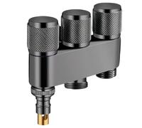 Llave De Paso Cisterna Wc Válvula Desviadora De Ángulo G1/2 De Cobre Una En Tres Salidas Para Inodoro Interruptor De Grifo De Lavadora G1/2+G3/4+ Color Gris