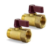Llave de Paso de Latón, CBLDF 2 Piezas Válvula de Bola 1/2, Llave de Paso Agua, Valvula Antiretorno Agua, Inoxidable y Duradera, Apta para Cocinas, Baños, Aseos