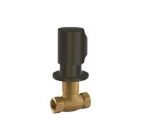 Llave de paso empotrada de rosca hembra con acabado negro bronce TRES