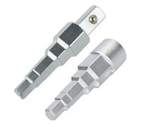 Llave de radiador escalonada, adaptador de acero al carbono de 10-21 mm para mango de trinquete de 1/2 pulgada, se adapta a válvulas de radiador, conectores de tanque, paquete de 2