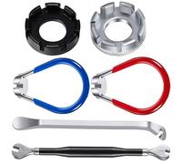 Llave de radios de bicicleta, herramienta de ajuste de radios de bicicleta, palancas de neumáticos, herramientas de centrado de ruedas, universales, pezones, tensor, palanca de neumáticos, bolsillo de