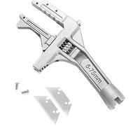 Llave de reparación con abrazadera de 6-75 mm de ancho Aleación de aluminio Llave de reparación de baño ajustable para tuberías de agua Grifos de fregadero Herramienta de utilidad de reparación