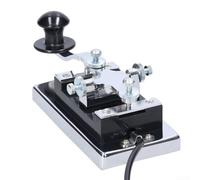 Llave de telégrafo K4 de alta resistencia para código Morse, llave de radio de onda corta CW de dos pines de 6,5 mm con contactos plateados del 99,95%, base de metal resistente para radio aficionada