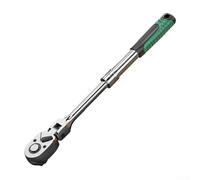 Llave de trinquete ajustable de acero al cromo vanadio con 180 grados para cabeza flexible y cambio rápido de enchufe de un botón para un trabajo eficiente en áreas confinadas con ajuste de longitud