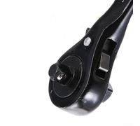 Llave de trinquete ajustable, llave de acción rápida de doble extremo de 12 mm y 38 mm para mantenimiento de aeronaves, acero al cromo vanadio forjado, aleta resistente al óxido (negro)