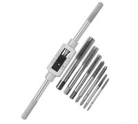 Llave de trinquete ajustable para -M12, juego de roscado manual de acero con 5 piezas -M8 y 7 piezas -M12 herramientas para uso en el hogar y el jardín en talleres (juego de 8 piezas)