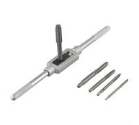 Llave de trinquete ajustable para -M12, juego de roscado manual de acero con 5 piezas -M8 y 7 piezas -M12 herramientas para uso en el hogar y el jardín en talleres (juego de 6 piezas)