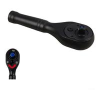 Llave de trinquete compacta de 72 dientes con liberación rápida de 1/4 pulgadas, llave de vaso de 6.35 mm, operación bidireccional, acero al cromo vanadio (negro)