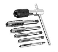 Llave de trinquete con mango en T ajustable con una sola mano para trabajo de rosca de máquina con agarre ergonómico y material de acero fuerte (juego de 5-12 mm)