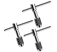 Llave de trinquete con mango en T, soporte de grifo de rosca para M3-M8, herramienta de roscado manual de acero al cromo vanadio, huecos estrechos (M3-M6)