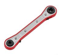 Llave de trinquete cuadrada de doble cabeza para HVAC y servicios de refrigeración, construcción de acero al carbono con placa cromada, cuatro tamaños de llave 1/4 3/8 5/16 3/16 (B)