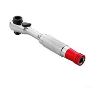 Llave de trinquete de 4 pulgadas con soporte de broca de liberación rápida, mango de destornillador de trinquete de agarre de goma antideslizante para reparación mecánica, mantenimiento automotriz y