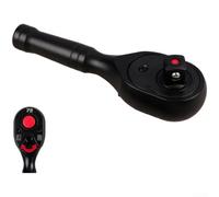 Llave de trinquete de 72 dientes de 1/2 pulgada, botón reversible de liberación rápida, acero al cromo vanadio para reparación de automóviles, herramienta de mano compacta plateada y negra (negro)