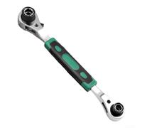 Llave de trinquete de acero con tratamiento antioxidante y mango ergonómico, optimizada para cambiar rápidamente entre movimiento en sentido horario y antihorario (antideslizante)