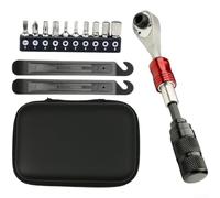 Llave de trinquete de acero inoxidable con palanca de neumático y llave hexagonal T25/juego de reparación multifunción portátil para mantenimiento de ciclismo, herramienta múltiple de ciclismo (GLB-01