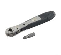 Llave de trinquete de alto par de torsión de 1/4, varilla de destornillador ajustable con herramienta de enchufe rápido y mango ergonómico de absorción de golpes para reparaciones mecánicas