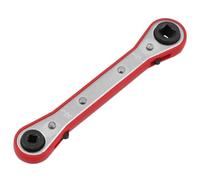 Llave de trinquete de refrigeración totalmente reversible con diseño compacto y conmutación rápida, ahorra tiempo y esfuerzo. Llave de trinquete de refrigeración