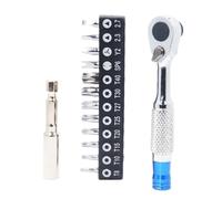 Llave de trinquete en miniatura de 72 dientes con soporte de brocas para reparación de bicicletas y proyectos de bricolaje, herramienta compacta de aleación de acero, combinación de llave de trinquete