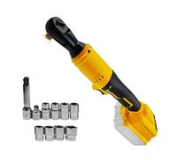 Llave de trinquete extendida inalámbrica de 3/8 pulgadas con luz LED, trinquete eléctrico de 80 N.m compatible con Dewalt 18 V 20 V, kit de destornillador de trinquete con 8 enchufes, adaptador de 1/4