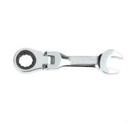 Llave de trinquete, mango corto de acero al cromo vanadio, llave de perfil bajo para montaje de muebles y tareas de reparación de motores (18 mm)