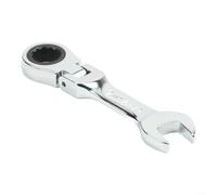 Llave de trinquete, mango corto de acero al cromo vanadio, llave de perfil bajo para montaje de muebles y tareas de reparación de motores (16 mm)