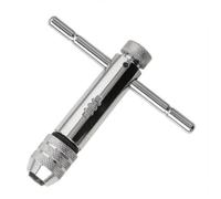 Llave de trinquete para grifos métricos M5-M12, herramienta de roscado ajustable de aleación de acero con cabezal de agarre de diamante y mango en T desmontable, para bricolaje, reparación y