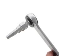 Llave de trinquete para válvula de radiador con marco de acero al carbono para una eliminación eficaz del núcleo en instalaciones de cobre PEX y CPVC (juego de 2 piezas)