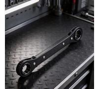 Llave de trinquete reversible de doble extremo de caja, llave de vaso de acero al cromo vanadio de 12 puntos, herramienta de mano mecánica compacta para espacios reducidos, reparación de motocicletas