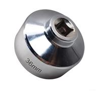 Llave de tubo de perfil bajo de 6 puntos de 36 mm, herramienta de extracción de tapa de filtro de aceite de acero al cromo vanadio resistente con accionamiento de 3/8 pulgadas para recipiente estilo