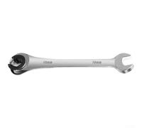 Llave de tubo de trinquete para tuercas métricas de 8 mm a 19 mm, herramienta de extremo abierto con diseño de perfil bajo para reparación de línea de freno automotriz en espacios reducidos, acabado