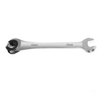 Llave de tubo de trinquete para tuercas métricas de 8 mm a 19 mm, herramienta de extremo abierto con diseño de perfil bajo para reparación de línea de freno automotriz en espacios reducidos, acabado