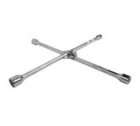 Llave de tuerca de rueda de coche, herramienta cruzada de cuatro vías con múltiples tamaños de enchufe de 17/19/21/23 mm, llave de acero resistente con mango extendido para un mejor apalancamiento (20