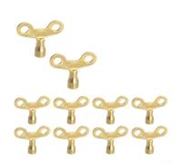 Llave de válvula de radiador de metal dorado para carrete cuadrado de 6 mm, mango de apertura rápida para sistema de calefacción e interruptor de grifo, herramienta de fontanería, paquete de 10