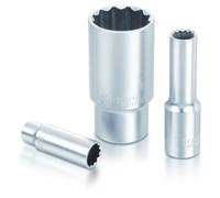 Llave de vaso de 12 caras 1/2" TOPTUL 19 mm 12-kant largo