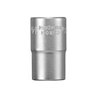 llave de vaso de 14 mm kwb de acero cv (accionamiento: accionamiento cuadrado de 1/2 pulgada, perfil ondulado, esquinas redondeadas, protección de cantos, cromado mate)