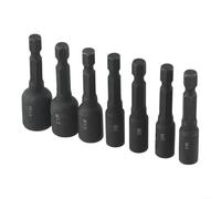 Llave de vaso de grifo, adaptador de enchufe de tornillo, llave de portabrocas de máquina 1/4 de mango hexagonal de rosca, accesorios de destornillador de aire (7 piezas/juego)
